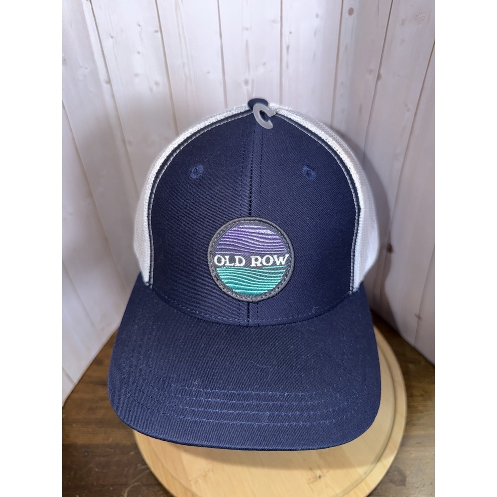 New Old Row‎ Patch Cap Men's Snapback Mesh Trucker Hat One Size -  Blue / White